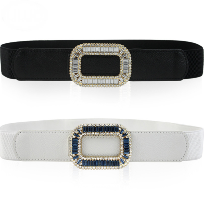 Joker rhinestone buckle simple slim belt