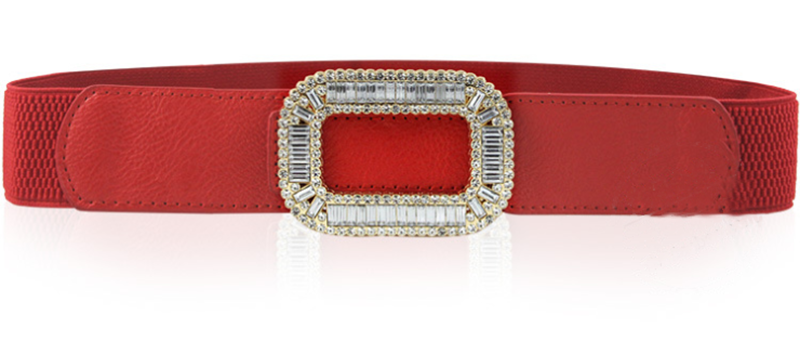 Joker rhinestone buckle simple slim belt