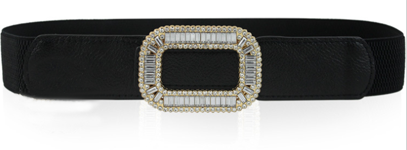 Joker rhinestone buckle simple slim belt