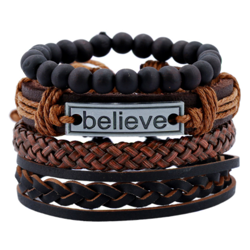 European and American vintage woven diy leather bracelet (men&apos;s others)