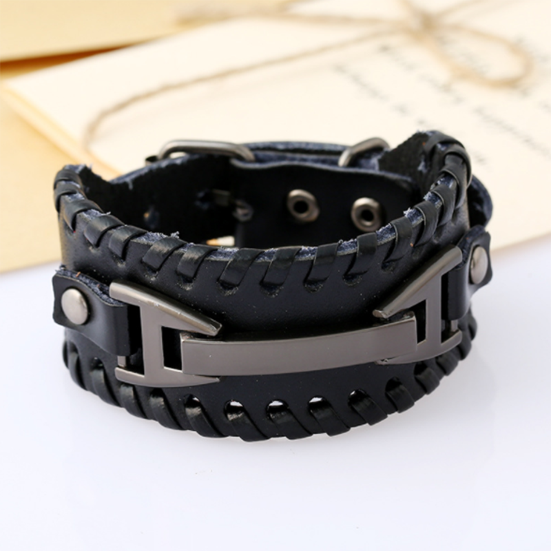 Punk Men&apos;s Woven Leather Bracelet (Men&apos;s Others)
