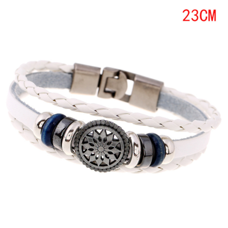 European and American new style buckle men&apos;s leather woven vintage bracelet (men&apos;s other)