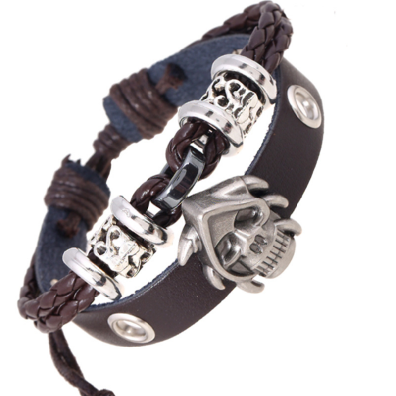 European and American new skull woven leather bracelet (men&apos;s other)