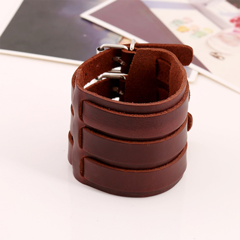 Punk Wide Leather Cowhide Bracelet (Men&apos;s Other)