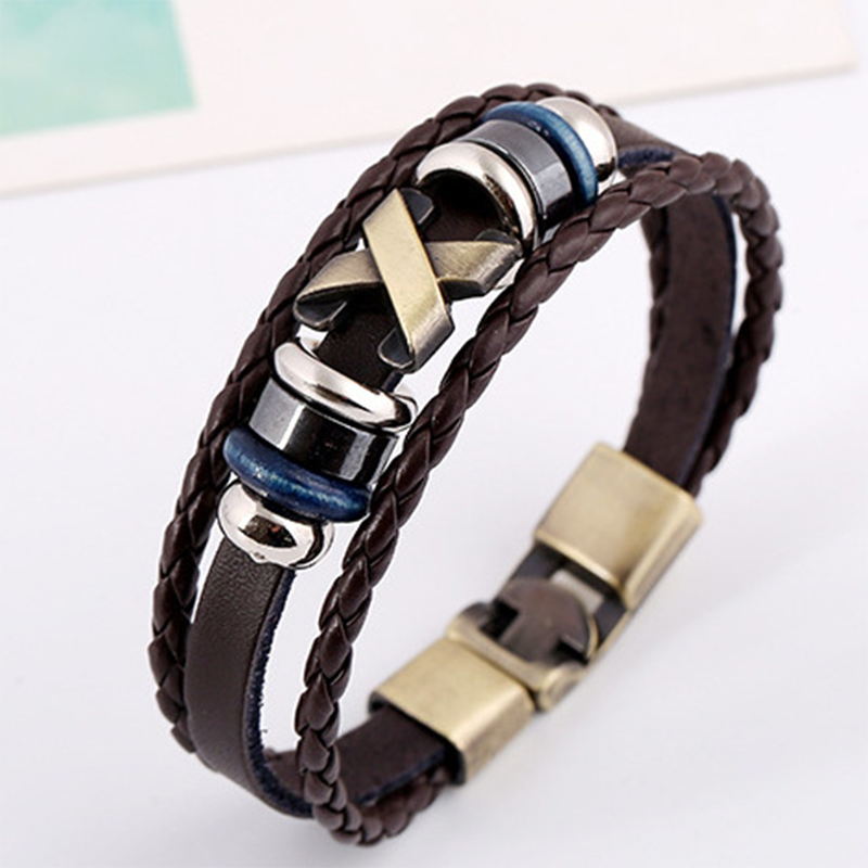 Simple Woven Men&apos;s Vintage Leather Bracelet (Men&apos;s Other)