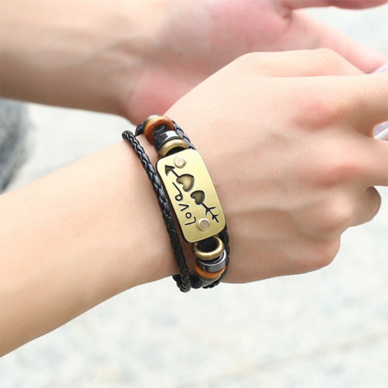 Leather woven couple bracelet (men&apos;s other)