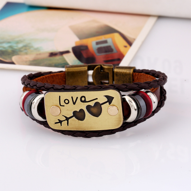 Leather woven couple bracelet (men&apos;s other)