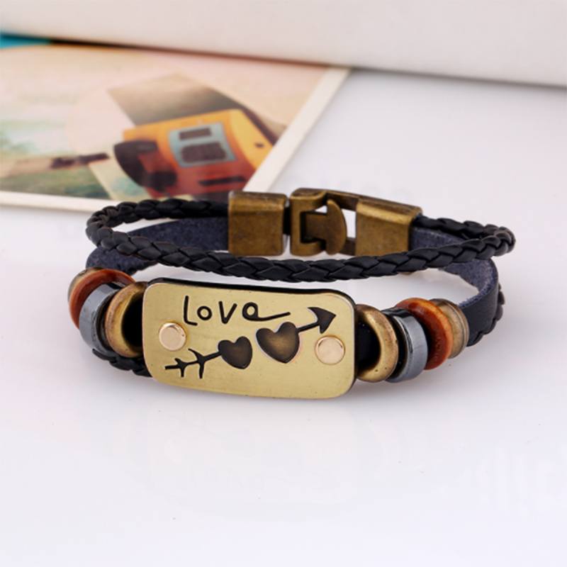 Leather woven couple bracelet (men&apos;s other)