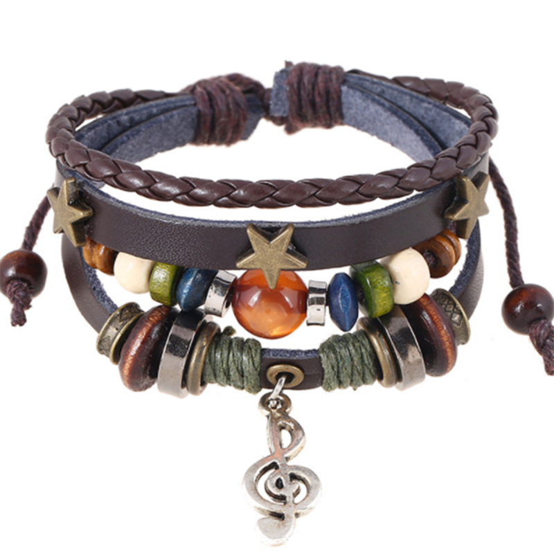 Beaded Leather Retro Bracelet (Men&apos;s Other)