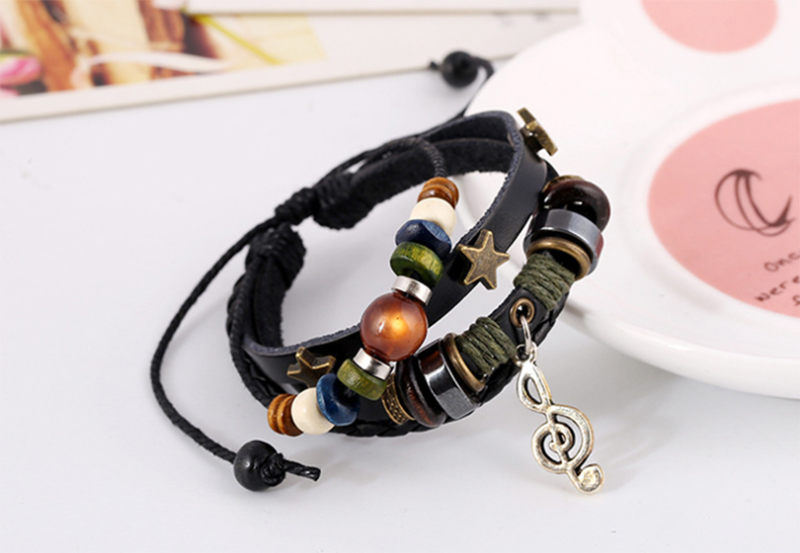 Beaded Leather Retro Bracelet (Men&apos;s Other)
