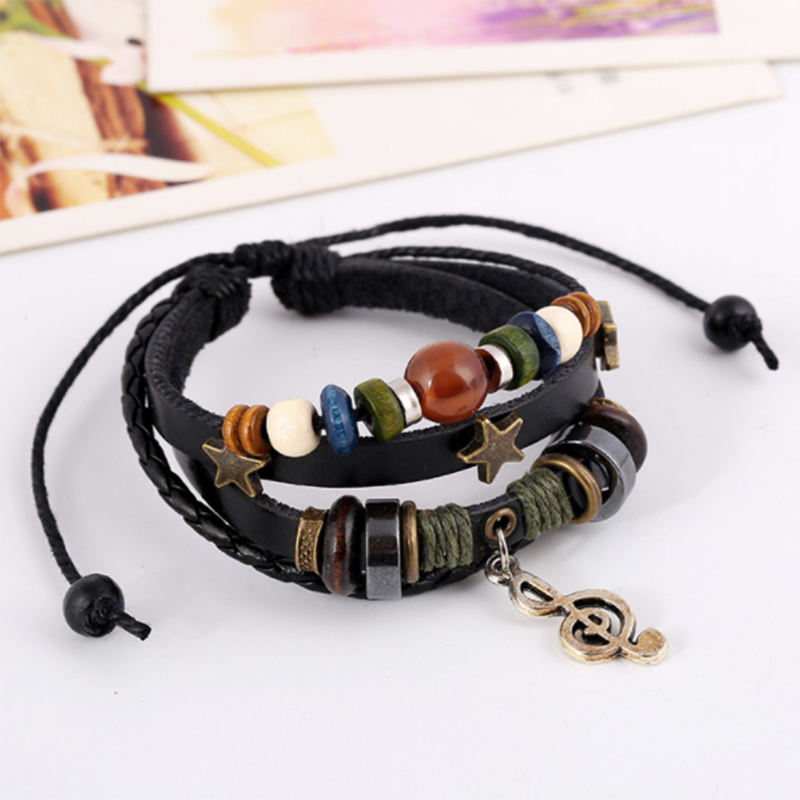 Beaded Leather Retro Bracelet (Men&apos;s Other)