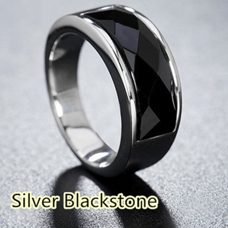 European and American personalized jewelry Vintage men&apos;s diamond titanium steel ring