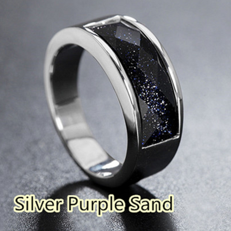 European and American personalized jewelry Vintage men&apos;s diamond titanium steel ring