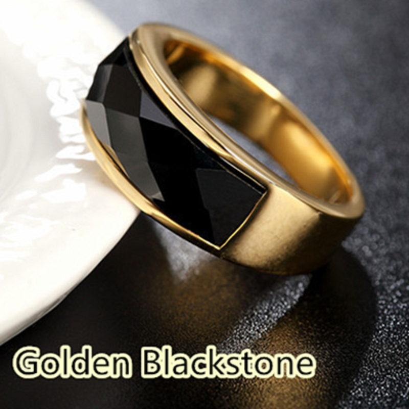 European and American personalized jewelry Vintage men&apos;s diamond titanium steel ring