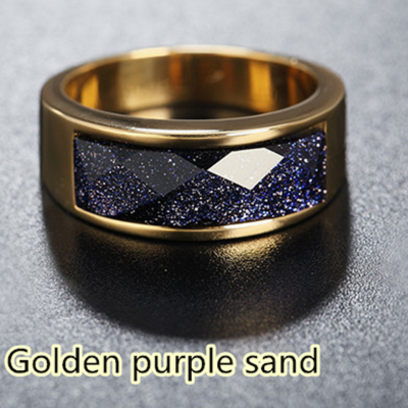 European and American personalized jewelry Vintage men&apos;s diamond titanium steel ring
