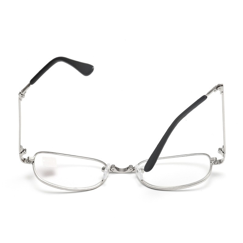 Fashionable portable folding optical glass reading glasses general metal reading glasses Silver