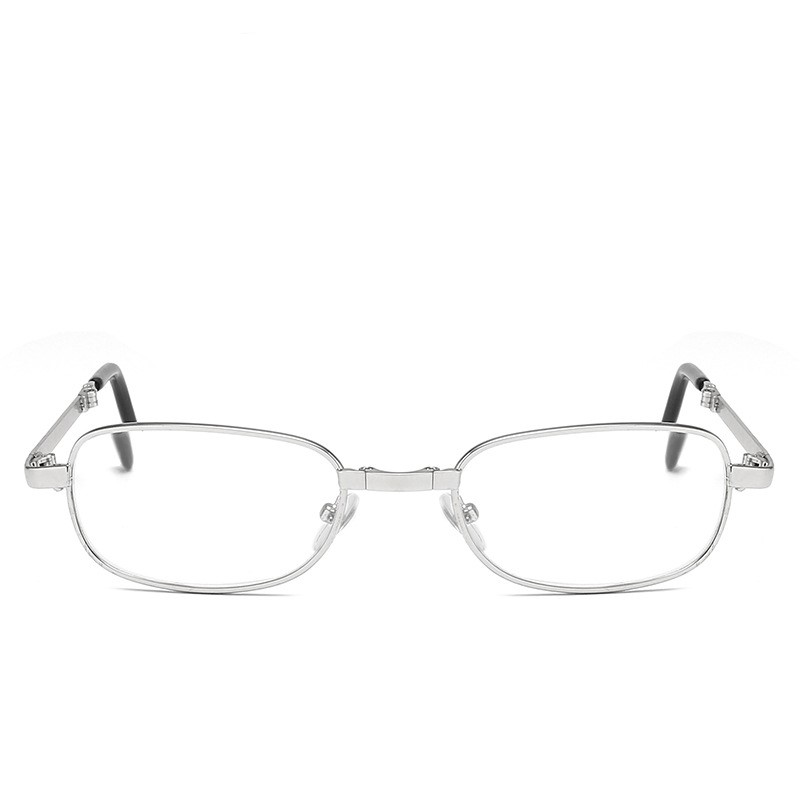 Fashionable portable folding optical glass reading glasses general metal reading glasses Silver