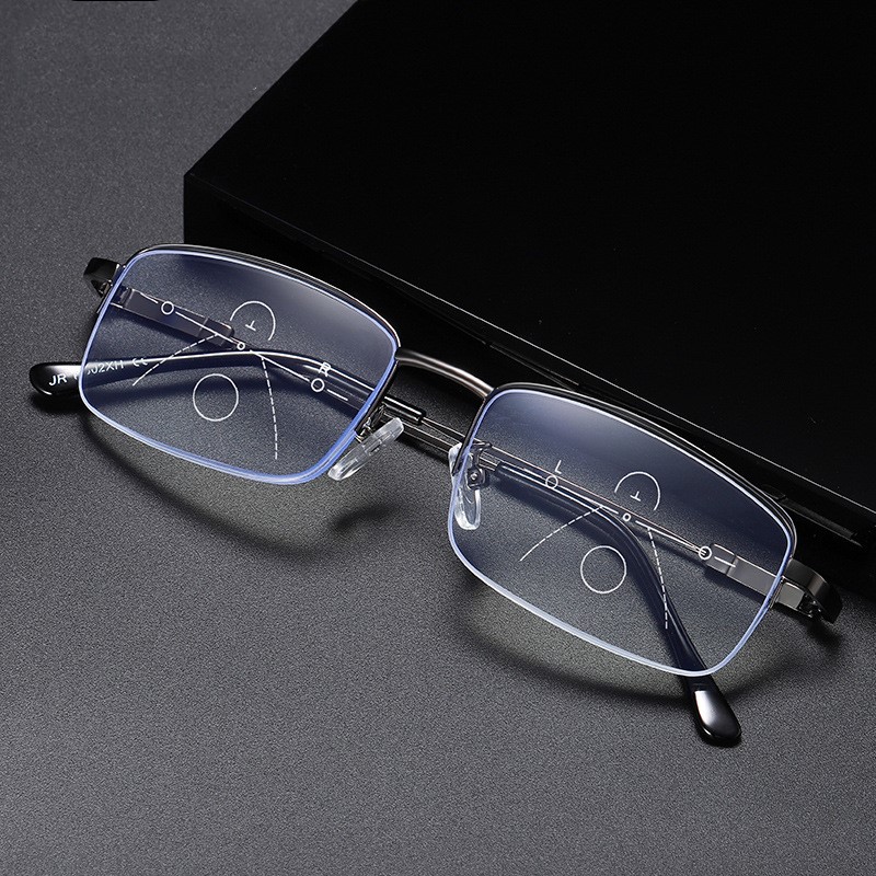 Far and near reading glasses prevent blue light radiation Multi-focus reading glasses Gun