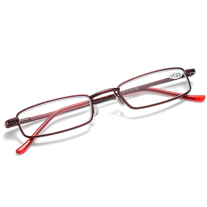Reading Glasses for Women Men Pen Holder Glasses Case Metal Frame +1 1.5 2.0 2.5 3 3.5 4 Diopters