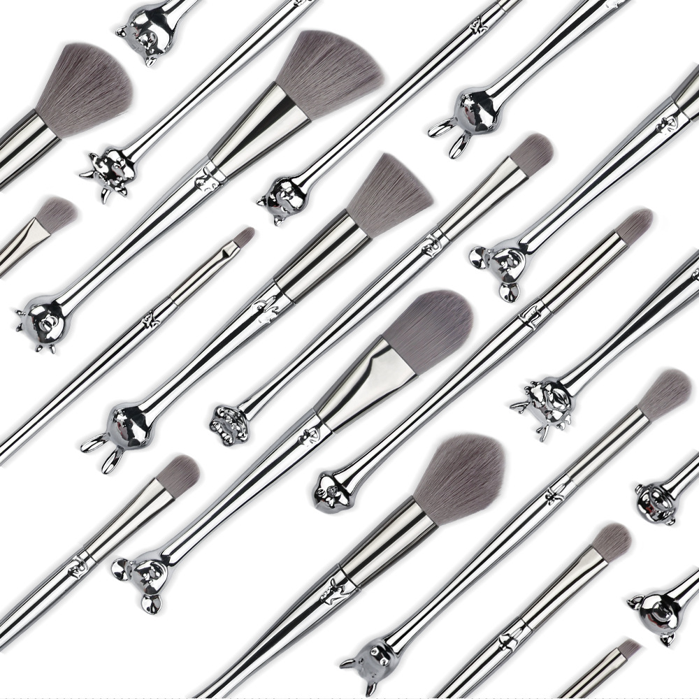 12 sets of 12 zodiac makeup brushes silver makeup tools