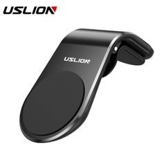 USLION PHM Easy Air Vent Mount holder Phone Charms Car Universal Mobile Phone Holder Support Magnetic Adsorption Car Phone Mount Stand for iPhone Black one size