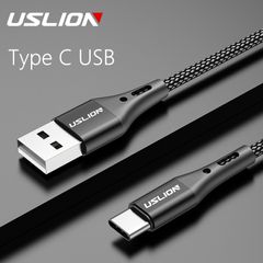 USLION UCQ 3A USB Type C Cable or Micro USB Cable Wire For Samsung S10 S20 Xiaomi mi 11 Mobile Phone Fast Charging USB C Cable Type-C Charger Micro USB Cables 3A USB Type C Cable Black for Type C 1m