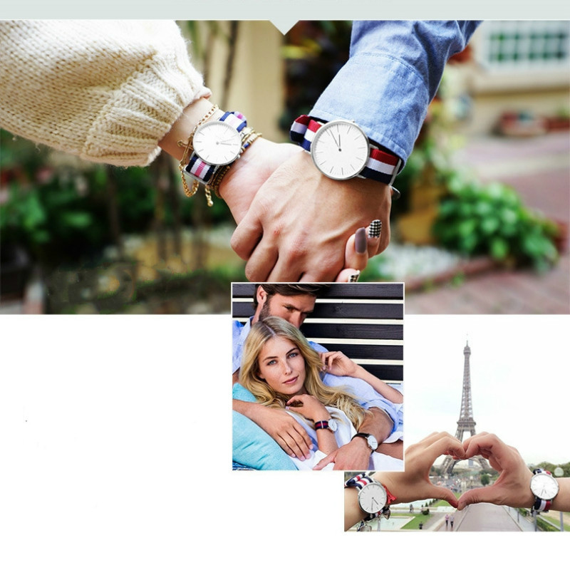 Quartz couple watches men and women fashion belt watche for ladies lovely gift student simple watche