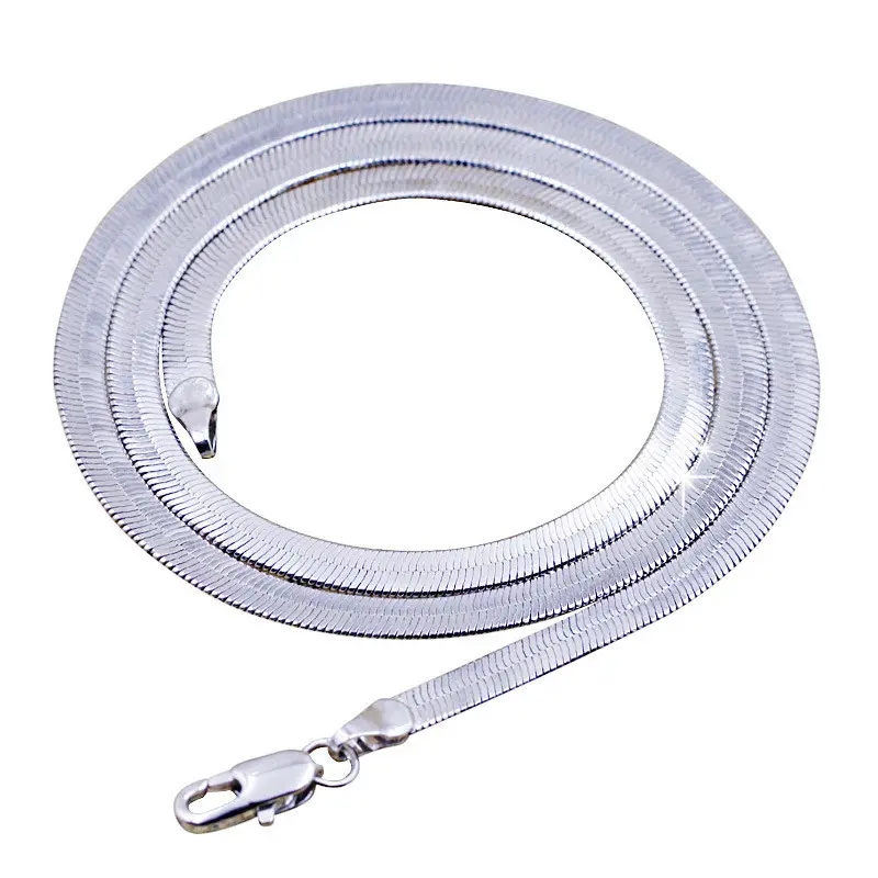 Necklace for men women plated silver flat link chain trendy sexy neck necklaces gift female jewelry