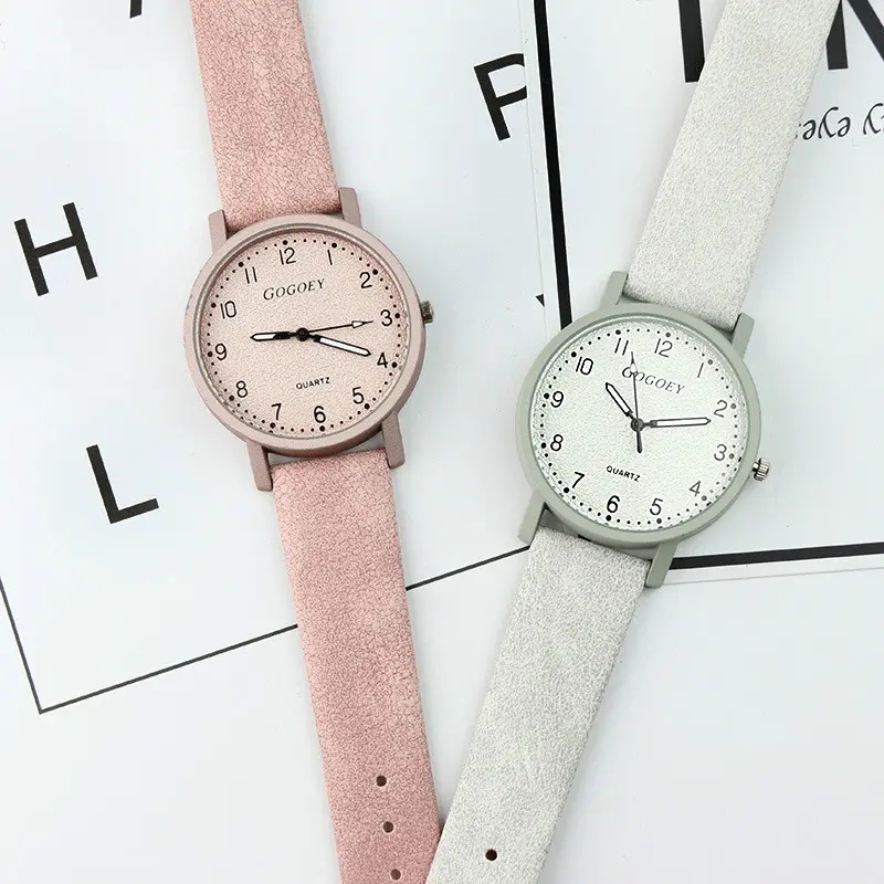 Fashion watches ladies PU leather quartz watches round dial student watche luxury watch women watchs