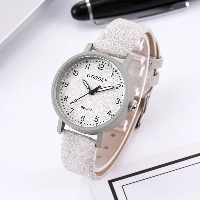 Fashion watches ladies PU leather quartz watches round dial student watche luxury watch women watchs