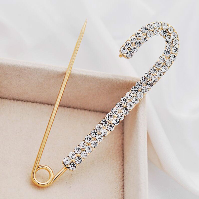 Simple rhinestone big pin Korean jewelry sweater accessories women clothes cardigan coat brooches