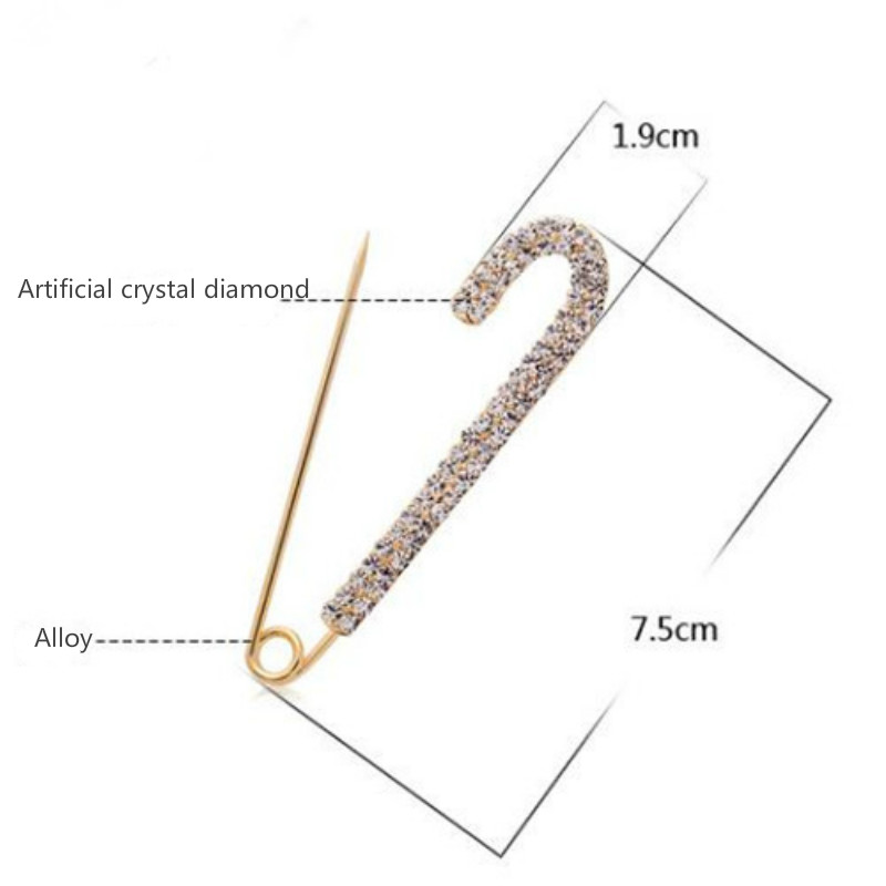 Simple rhinestone big pin Korean jewelry sweater accessories women clothes cardigan coat brooches