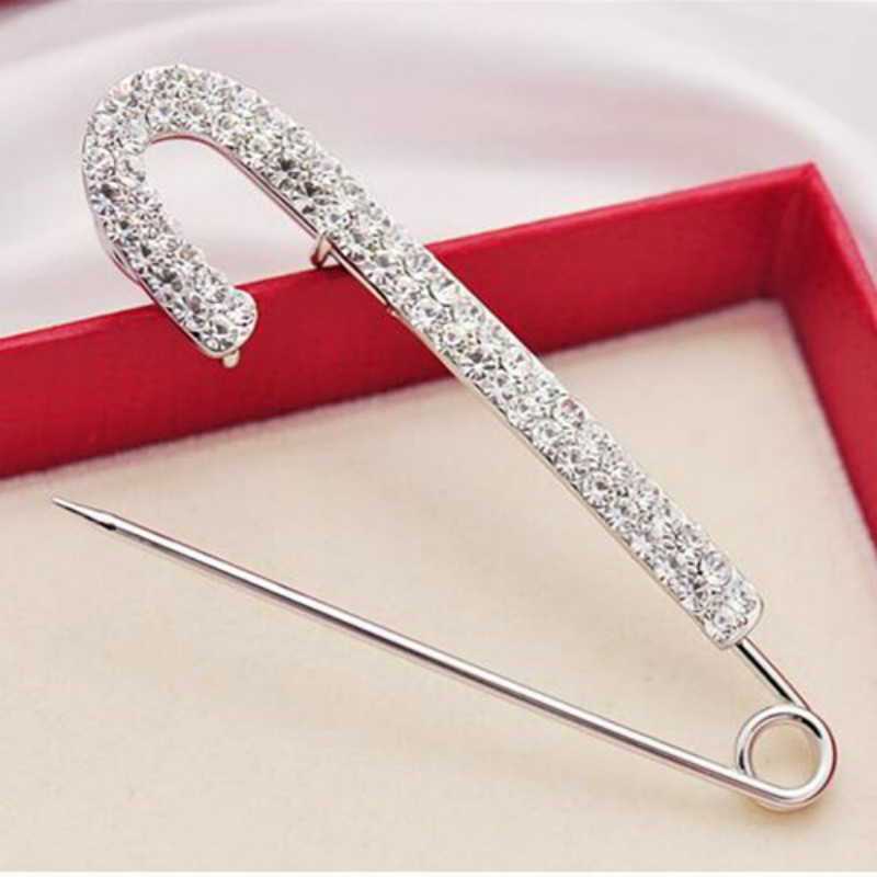 Simple rhinestone big pin Korean jewelry sweater accessories women clothes cardigan coat brooches