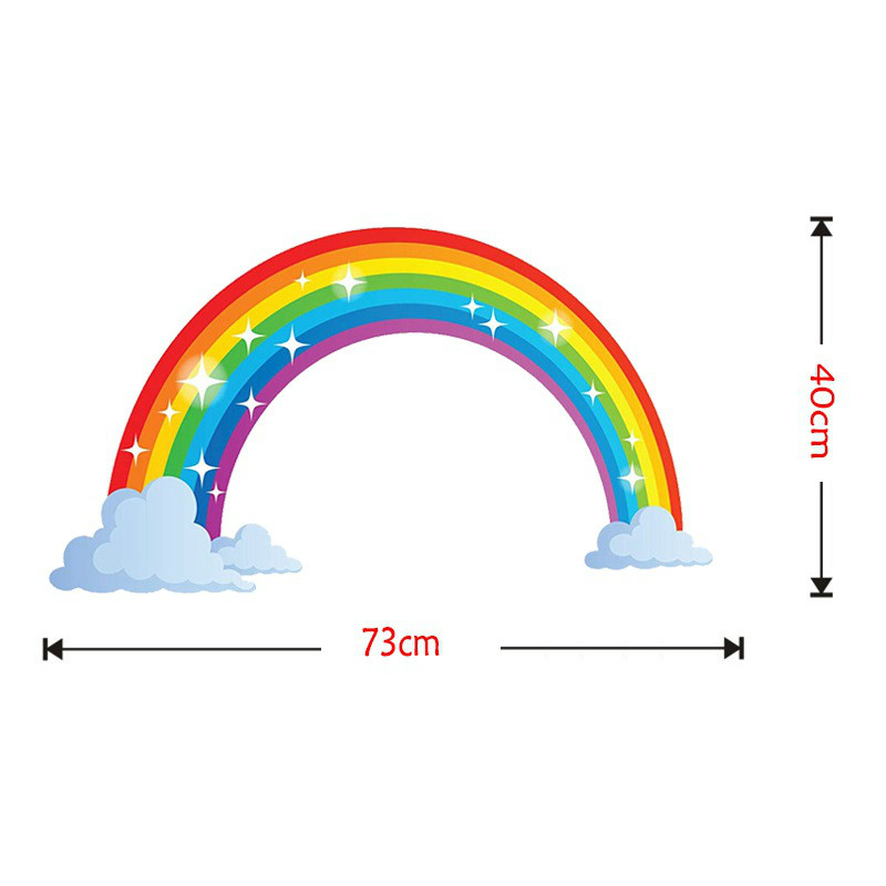Rainbow mural room decoration sticker kindergarten creative children&apos;s room crow wall sticker