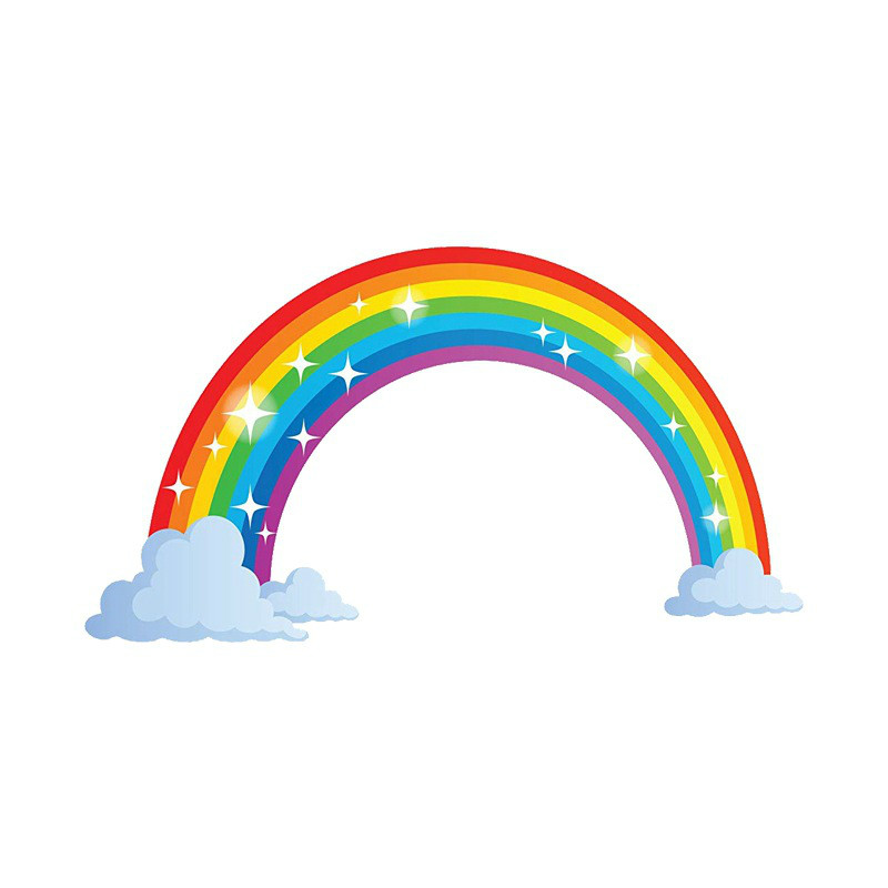 Rainbow mural room decoration sticker kindergarten creative children&apos;s room crow wall sticker
