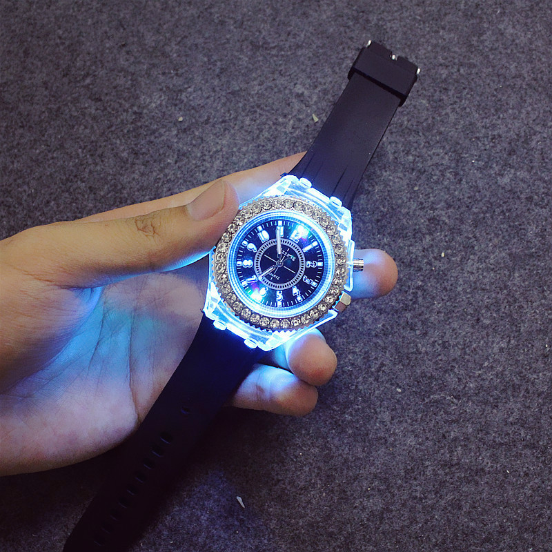 2 Pcs/set Luminous Led Couple Watches For Male And Female Student Quartz Flashlights Watchs Glow In The Dark Watches