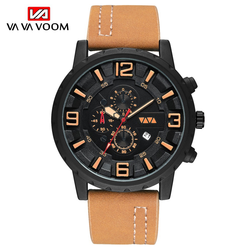 Fashion Casual Watches Men Outdoor Sports Watche Pu Leather Business Wristwatch Belt Watchs Watch