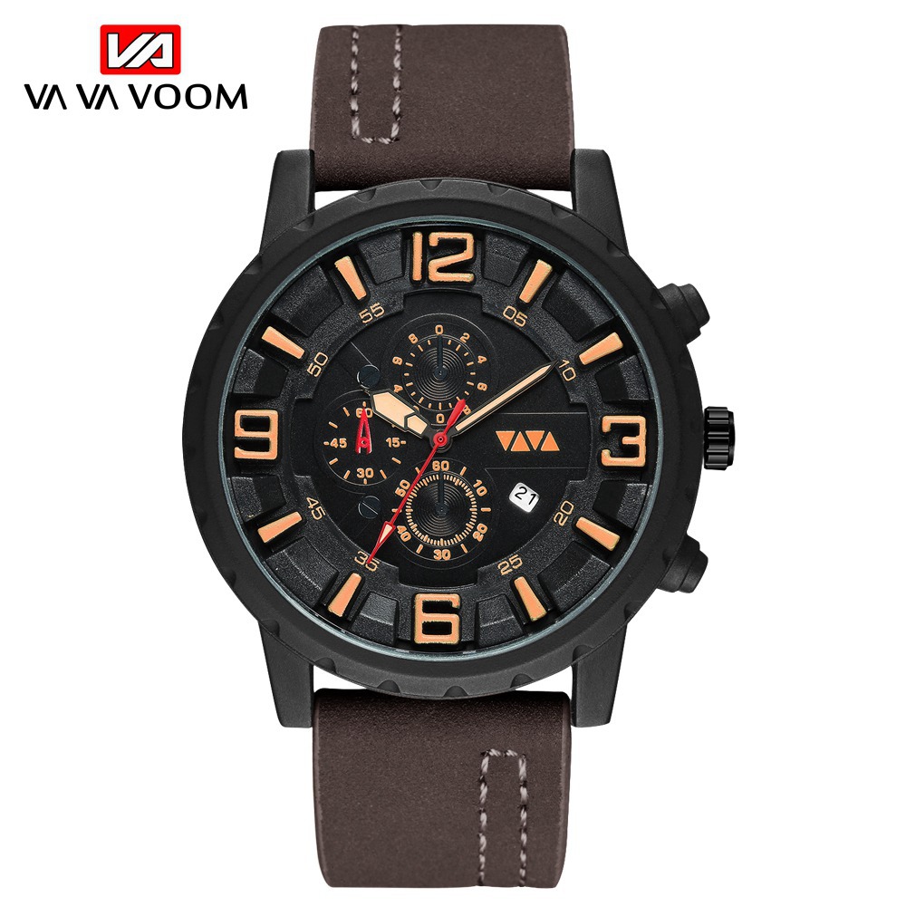 Fashion Casual Watches Men Outdoor Sports Watche Pu Leather Business Wristwatch Belt Watchs Watch