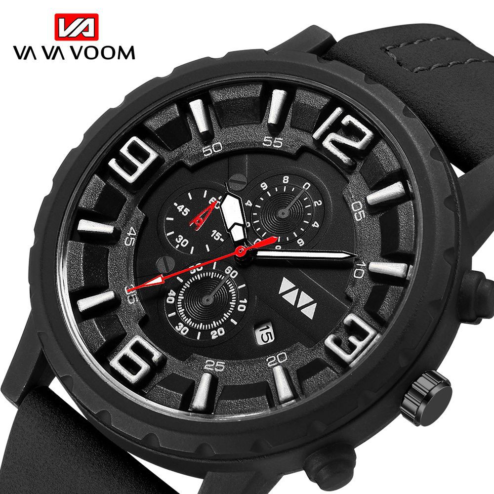 Fashion Casual Watches Men Outdoor Sports Watche Pu Leather Business Wristwatch Belt Watchs Watch