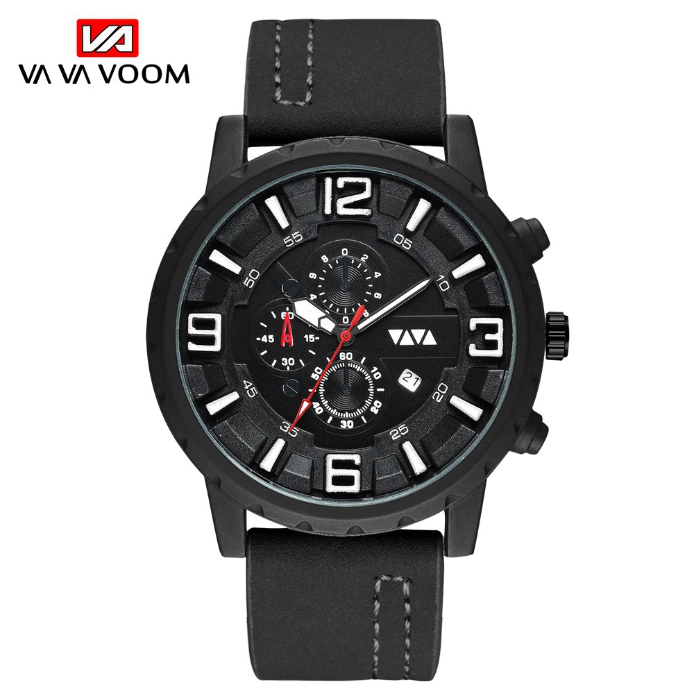 Fashion Casual Watches Men Outdoor Sports Watche Pu Leather Business Wristwatch Belt Watchs Watch