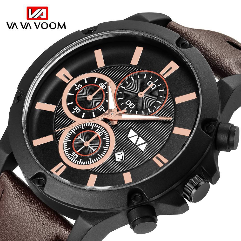 Quartz Watches Men Fashion Casual Watche Pu Leather Business Watchs Belt Wristwatch Watche Watch