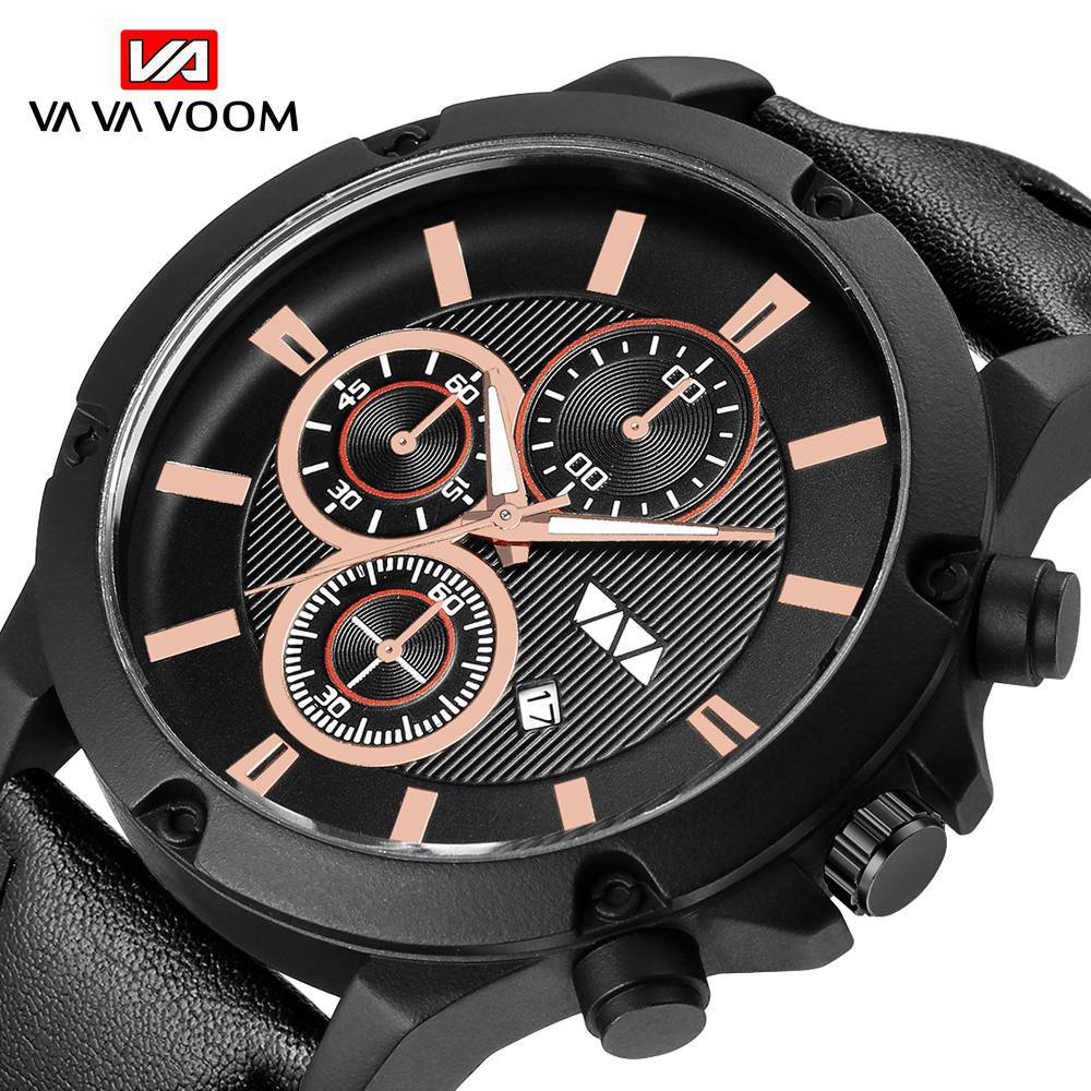 Quartz Watches Men Fashion Casual Watche Pu Leather Business Watchs Belt Wristwatch Watche Watch
