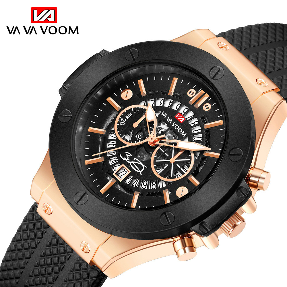 Quartz Watches Men Fashion Casual Watche Pu Leather Skeleton Watchs Belt Wristwatch Watche Watch