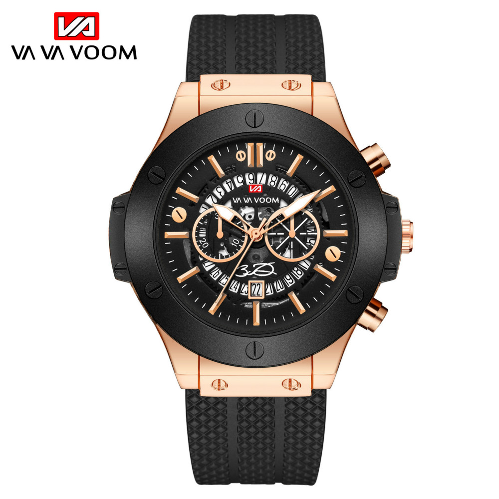 Quartz Watches Men Fashion Casual Watche Pu Leather Skeleton Watchs Belt Wristwatch Watche Watch