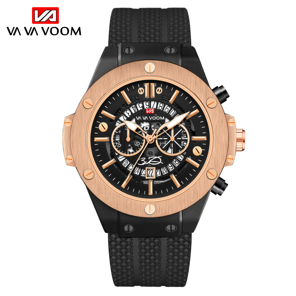 Quartz Watches Men Fashion Casual Watche Pu Leather Skeleton Watchs Belt Wristwatch Watche Watch