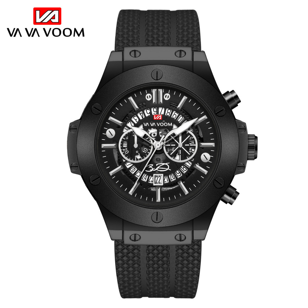 Quartz Watches Men Fashion Casual Watche Pu Leather Skeleton Watchs Belt Wristwatch Watche Watch
