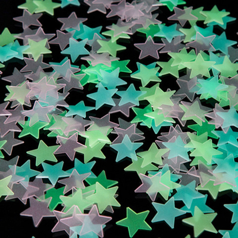 100PCS Luminous series size star wall stickers bedroom living room home independent DIY wall sticker