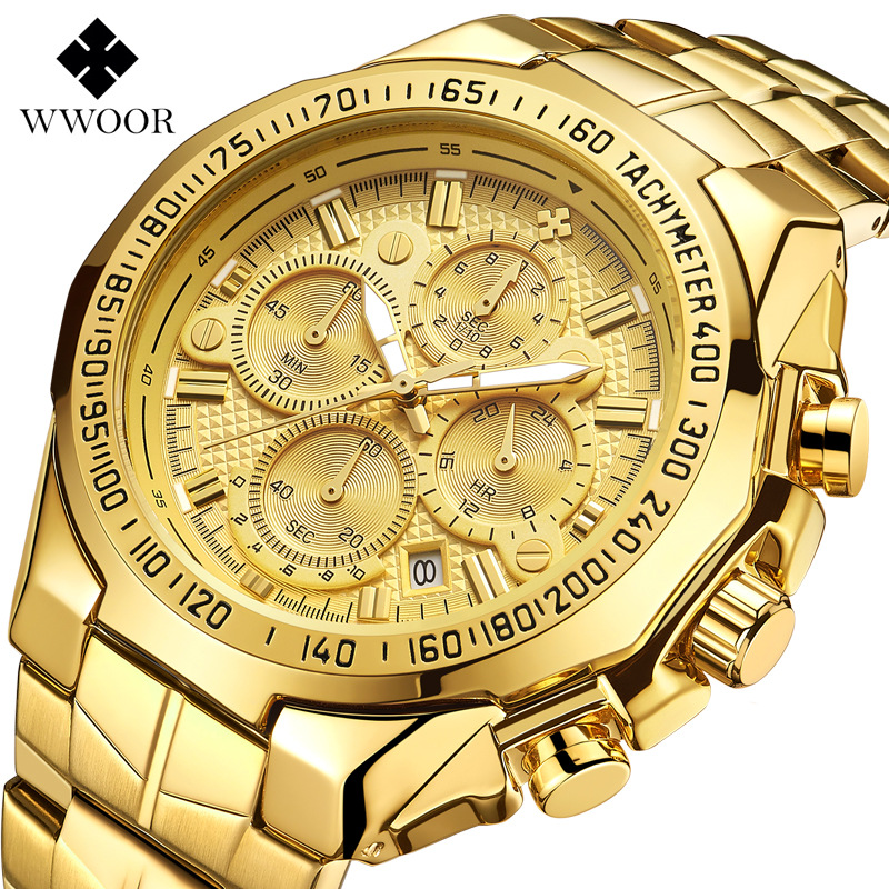 Men&apos;s fashion luxury watches stainless steel japan quartz watchs watches 7 watch hands men watch