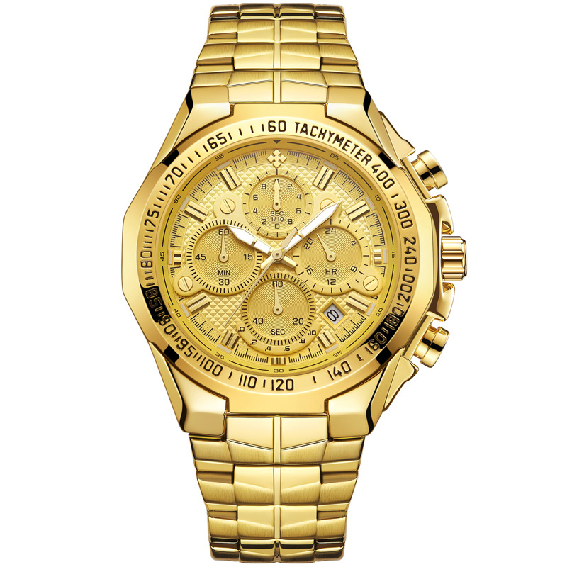 Men&apos;s fashion luxury watches stainless steel japan quartz watchs watches 7 watch hands men watch