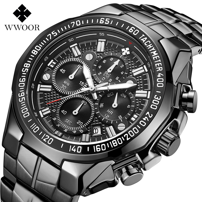 Men&apos;s fashion luxury watches stainless steel japan quartz watchs watches 7 watch hands men watch